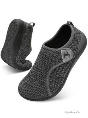 Womens Wide Width Walking Shoes Adjustable Zero Drop Diabetic Sneakers Comfy